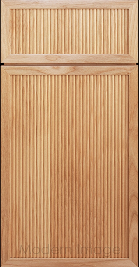 Arcadia Reed Cabinet in Natural stain, featuring a Narrow Frame and a Slim Fluted Center Panel.